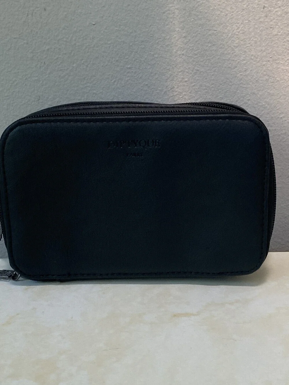 New Diptyque Paris Black Double Zip Travel Cosmetic Case Pouch